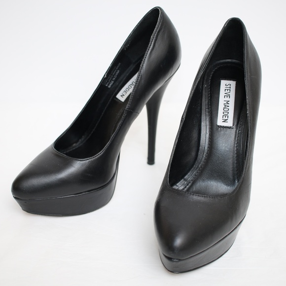 steve madden black platform heels